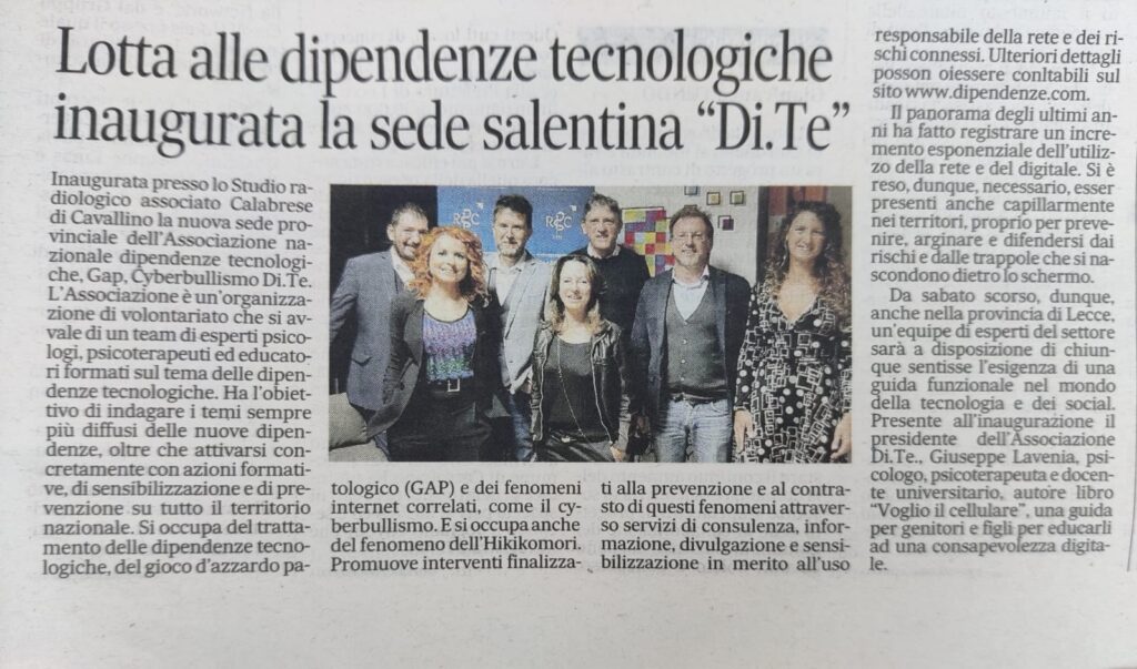 Dipendenze Tecnologiche Dite Corriere Salentino
