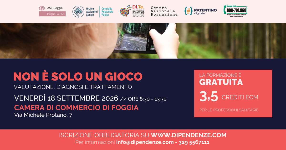 Non è solo un gioco | Foggia | 18 settembre 2026