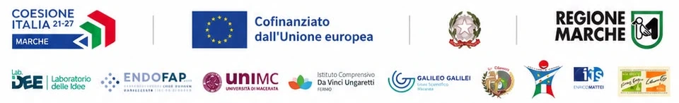 Loghi di Coesione Italia 21-27 Marche, Unione europea, Repubblica Italiana, Regione Marche e dei partner del progetto PAIDEiA